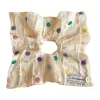 Colorful polka dot square fabric large intestine hair band, square scarf and hair accessory Item Picture